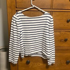 GAP Navy and White Striped Blouse